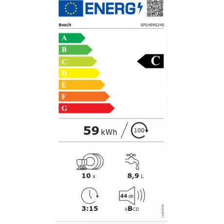 Bosch SPS4EMI24E Ελεύθερο Πλυντήριο Πιάτων με Wi-Fi για 10 Σερβίτσια Π45εκ Inox Antifinger