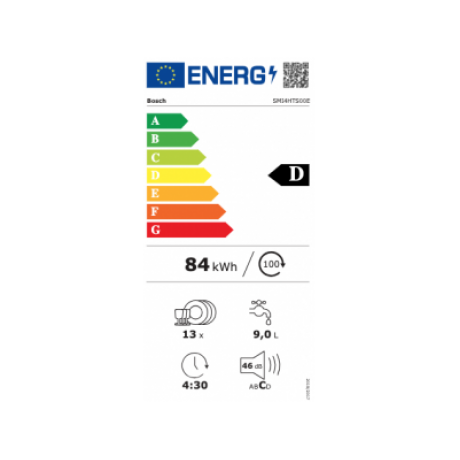 Bosch SMI4HTS00E Εντοιχιζόμενο Πλυντήριο Πιάτων με Wi-Fi για 13 Σερβίτσια Π59.8xY81.5εκ.Inox