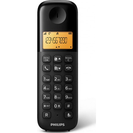 Philips D1601B/34 Ασύρματο Τηλέφωνο  Black