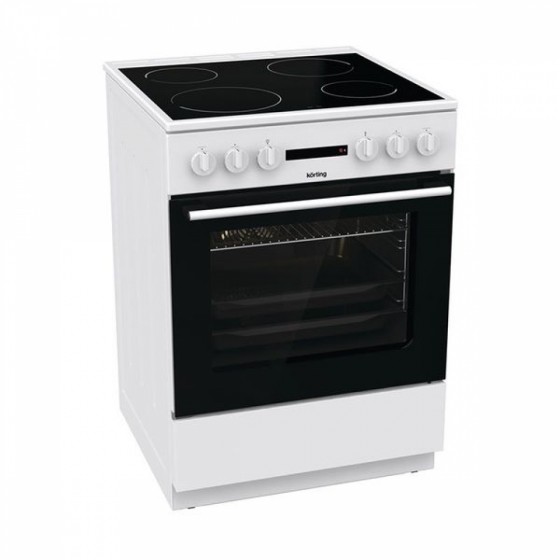 Korting KEC6A60WG Κουζίνα 71lt με Κεραμικές Εστίες Π60εκ. Λευκή 