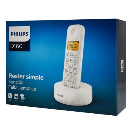 Philips D1601W-34 Ασύρματο Τηλέφωνο Λευκό  