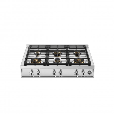 Bertazzoni RT36 6 PRO X GPL Εστία Υγραερίου 6 Θέσεων Μπρούτζινοι Διασπορείς 90εκ Inox 