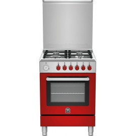 La Germania RI6 4C 61T C XR Μικτή Κουζίνα με Εστίες Υγραερίου Π59.5εκ. Κόκκινη
