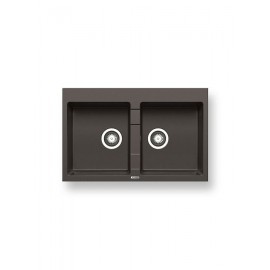 Pyramis Sparta 2B Ένθετος Νεροχύτης από Συνθετικό Γρανίτη Μ78xΠ50cm Graphite Carbon 070201001