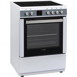 Hyundai HCVC23-7260V/WP Κεραμική Κουζίνα 69lt Pop Διακόπτες Λεύκη με Χερούλι Ιnox