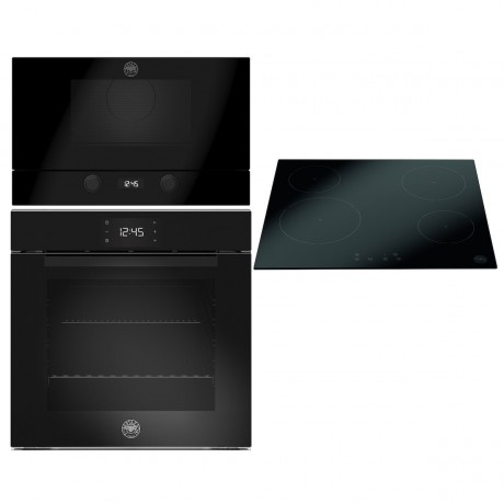 Bertazzoni F60 11 MOD P L GNE/23 + P60 4CER MOD NE + F38 3 MOD MW S GNE Πυρολυτικό Σετ Οικιακών Συσκευών Μαύρο