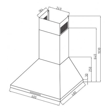 Davoline Chester Απορροφητήρας Καμινάδα 60cm Inox  