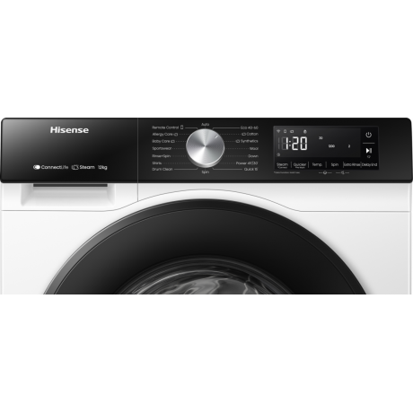 Hisense WF3S1243BW3 Πλυντήριο Ρούχων με Ατμό 12kg 1400 Στροφών  