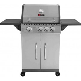 Thermogatz Gs Grill Elite Ψησταριά Υγραερίου Μαντεμένιας Σχάρας 60x42εκ. με 3 Εστίες 9kW και Πλαϊνό Μάτι  03.313.208