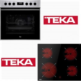 Teka HSB 645 E1 + TTC 64010 PLV Κουζίνα Εντοιχιζόμενη με Εστίες Κεραμικές Inox