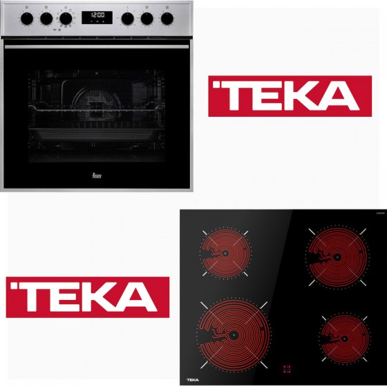 Teka HSB 645 E1 + TTC 64010 PLV Κουζίνα Εντοιχιζόμενη με Εστίες Κεραμικές Inox
