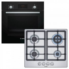 Bosch HBF134EB1 + PGH6B5B90 Φούρνος άνω Πάγκου 66lt με Εστίες Υγραερίου Π59.4εκ. GPL 