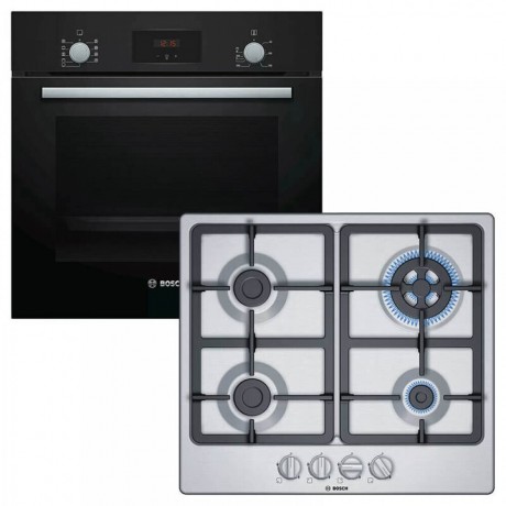 Bosch HBF134EB1 + PGH6B5B90 Φούρνος άνω Πάγκου 66lt με Εστίες Υγραερίου Π59.4εκ. GPL 