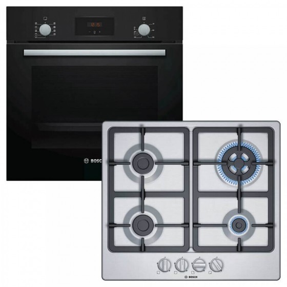 Bosch HBF134EB1 + PGH6B5B90 Φούρνος άνω Πάγκου 66lt με Εστίες Υγραερίου Π59.4εκ. GPL 
