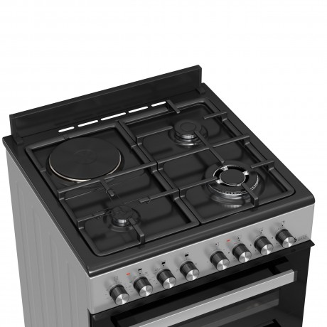 Thermogatz TGS 8001 IX Μικτή Κουζίνα 92lt με Εστίες Υγραερίου & Ρεύματος με 2 Φούρνους 