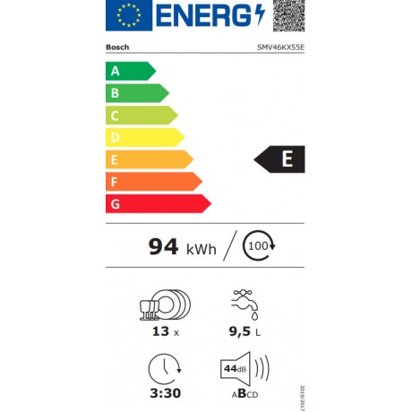 Bosch SMV46KX55E Πλήρως Εντοιχιζόμενο Πλυντήριο Πιάτων για 13 Σερβίτσια Π59.8xY81.5εκ.