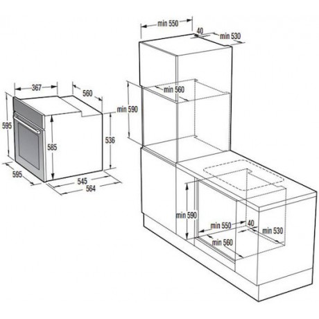 Korting KBO 6715E02 XK Αυτόνομος Φούρνος 77lt Inox