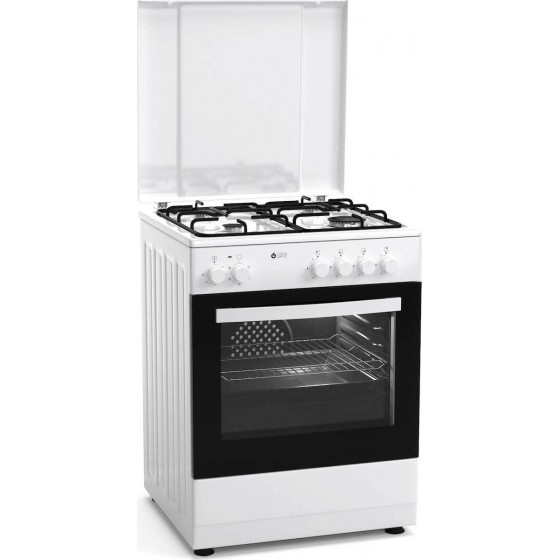 Thermogatz TGS 3610 WH Turbo Μικτή Κουζίνα 56lt με Εστίες Υγραερίου Π60εκ. Λευκή