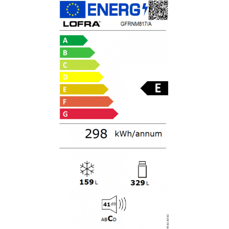 Lofra GFRBI817 Dolcevita Ψυγείο Ντουλάπα 488lt NoFrost Υ179.3xΠ83,3xΒ74εκ.Cream