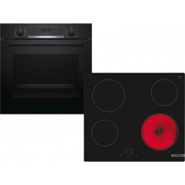 Bosch HBA534EB3 + PKE611BB2E Αυτόνομο Σετ Ενοιχισμού 71lt A+ Black