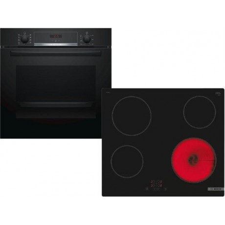 Bosch HBA534EB3 + PKE611BB2E Αυτόνομο Σετ Ενοιχισμού 71lt A+ Black