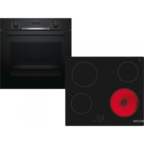 Bosch HBA534EB3 + PKE611BB2E Αυτόνομο Σετ Ενοιχισμού 71lt A+ Black
