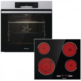 Hisense BI62216AX + E6432C Σετ Εντοιχισμού Φούρνος και Εστία 77lt Inox