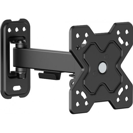 Powertech PT-1277 Βάση Τηλεόρασης Τοίχου με Βραχίονα έως 32" και 20kg Ασημί