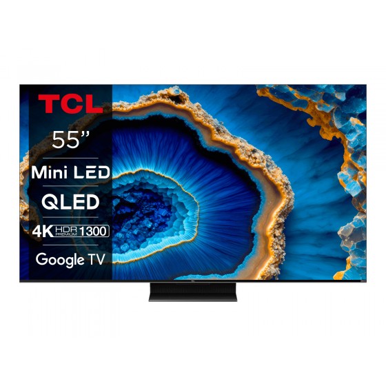 TCL 55C805 55'' 4K Mini-LED 144hz TV with QLED, Google TV and Game Master Pro 2