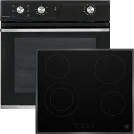 Glemgas GF R 62BK + P60 4V M1 LAG VNNM Φούρνος άνω Πάγκου 64lt με Κεραμικές Εστίες Π59.7εκ. Μαύρος