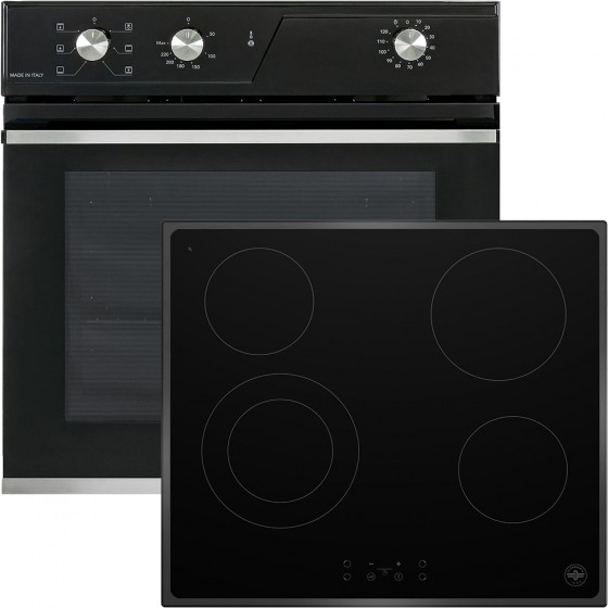 Glemgas GF R 62BK + P60 4V M1 LAG VNNM Φούρνος άνω Πάγκου 64lt με Κεραμικές Εστίες Π59.7εκ. Μαύρος