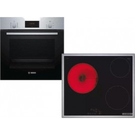 Bosch HBF134ES1 + PKM645BB2E Φούρνος άνω Πάγκου 66lt με Κεραμικές Εστίες Π59.4εκ. Inox