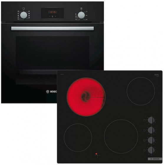 Bosch HBF134EB1 + PKE611CA3E Αυτόνομο Σετ Εντοιχισμού Μαύρο