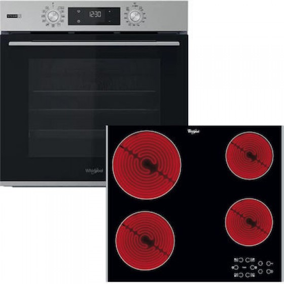 WHIRLPOOL OMSK58HU1SX + AKT 8090 LX Σετ Φούρνος Εστία