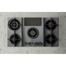 Elica Nikolatesla Flame GR/F/88 Εστία Αερίου Αυτόνομη 88x51cm Γκρί Γυαλί PRF0147743A