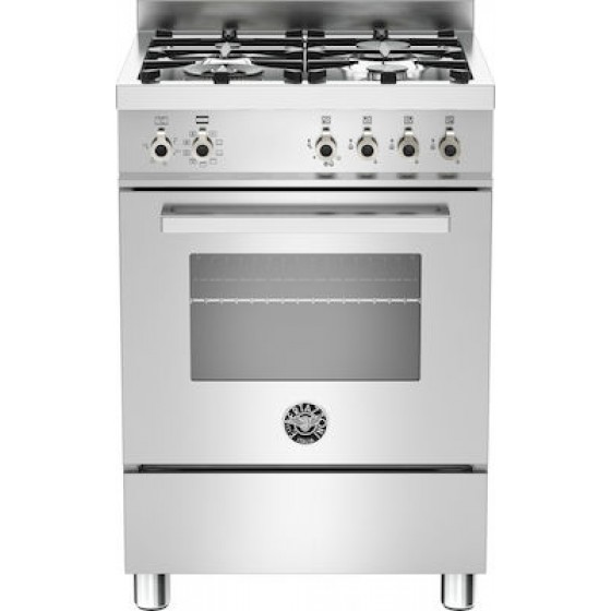 Bertazzoni PRO60 4 MFE S X E Κουζίνα με Εστίες Αερίου 