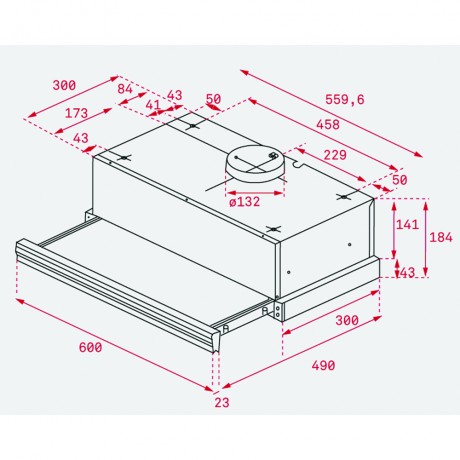 Teka CNL 6415 Plus Συρόμενος Απορροφητήρας 60cm Inox  