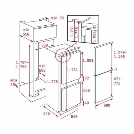 Teka CI3 350 NF Εντοιχιζόμενος Ψυγειοκαταψύκτης NoFrost