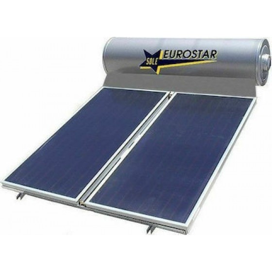 Sole Eurostar 200-2T-200 Inox Ηλιακός Θερμοσίφωνας 200lt/4m² Glass Διπλής Ενέργειας με Επιλεκτικό Συλλέκτη