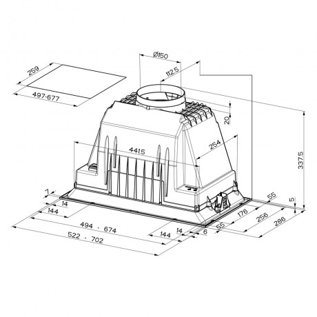 Faber Inka Plus HC X A52 Μηχανισμός Απορρόφησης 52cm Inox  