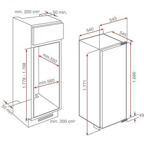 Teka TGI2 200 NF Πλήρως Εντοιχιζόμενος Καταψύκτης 