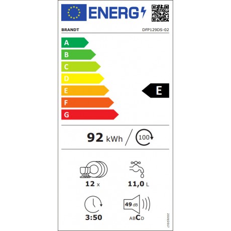 Brandt DFP129DS Πλυντήριο Πιάτων 60 cm Inox 