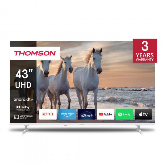 Thomson 43UA5S13W Smart Τηλεόραση 43" 4K UHD LED HDR (2023) Λευκή