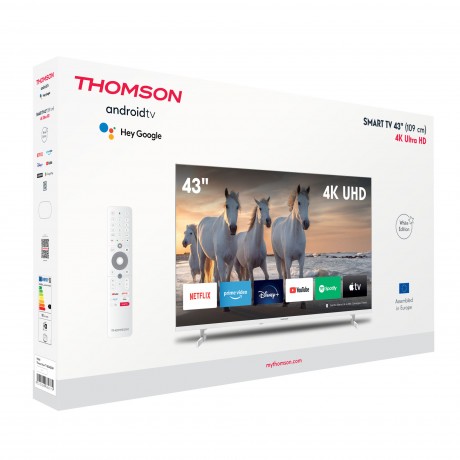 Thomson 43UA5S13W Smart Τηλεόραση 43" 4K UHD LED HDR (2023) Λευκή
