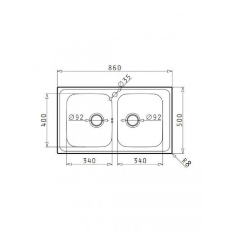 Pyramis Athena Extra 2B Ένθετος Νεροχύτης Inox Σαγρέ Μ86xΠ50cm Ασημί 107163401
