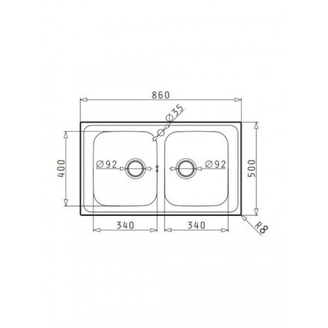 Pyramis Athena Extra 2B Ένθετος Νεροχύτης Inox Σαγρέ Μ86xΠ50cm Ασημί 107163401