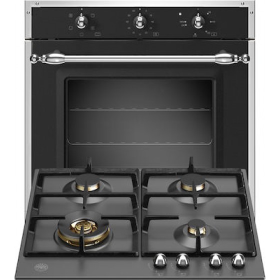 Bertazzoni F60 5 HER E K NE + P60 4L HER NE Ηλεκτρικός Φούρνος με Εστίες Αερίου 