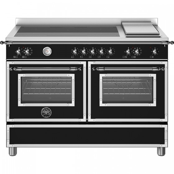 Bertazzoni HER12 5I 2E NE T Κουζίνα με 5 Επαγωγικές Εστίες + Teppanyaki & 2 Φούρνους Π120εκ. Μαύρο Ματ