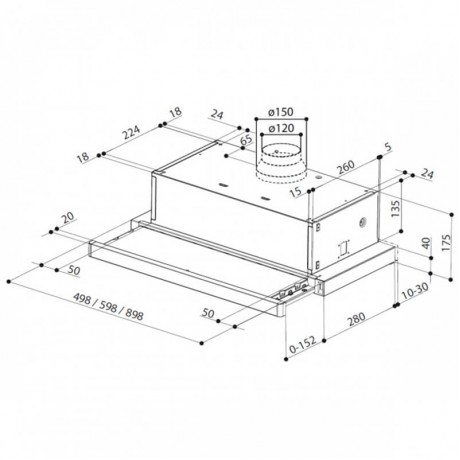 Faber FLEXA NG HIP AM/X A60 Συρόμενος Απορροφητήρας 60cm Inox