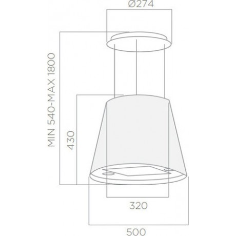 Elica Juno BL/F/50 Απορροφητήρας Νησίδα 50cm Μαύρος  PRF0071970C/D